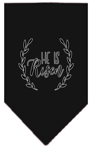 He Is Risen Screen Print Bandana Black Large